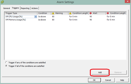 Personalizando alarmas en vmware alarm triggers en vmware por DBigCloud