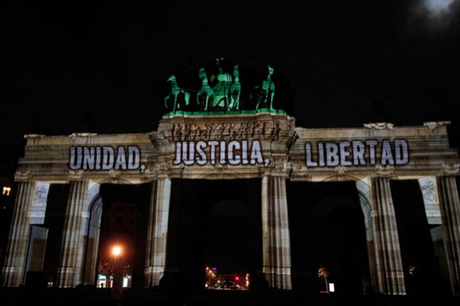 Madrid celebra con luz y sonido 25 años de caída de Muro de Berlín.