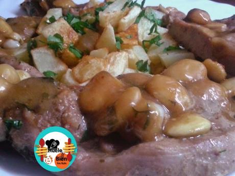 Chuletas de pavo con almendras Chuletas de pavo con almendras