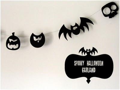 Siluetas recortables para decorar en Halloween. guirnalda decorativa de Halloween