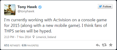 Dos nuevos Tony Hawk para 2015 tony hawk twitter