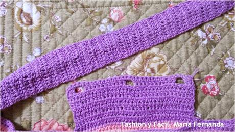 Cartera tejida bandolera a ganchillo al estilo Shabby chic (Crocheted purse with shabby chic style)