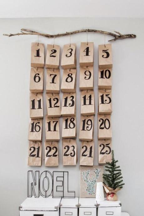 Calendarios de Adviento, colgados de las ramas. calendario de adviento_6