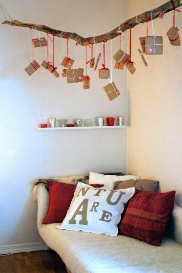 Calendarios de Adviento, colgados de las ramas. calendario de adviento_9