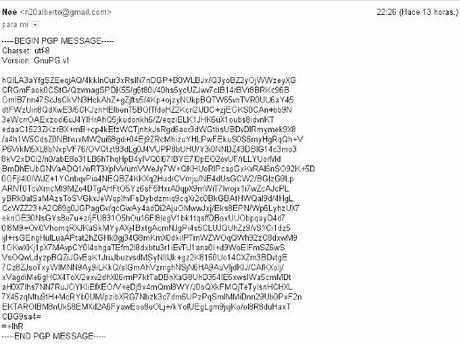 Como cifrar tus correos enviados con Thunderbird Mensaje cifrado