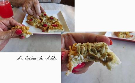 CANAPES, CON CRUJIENTE DE CEBOLLA, Y PIPAS CANAPES, CON CRUJIENTE DE CEBOLLA, Y PIPAS