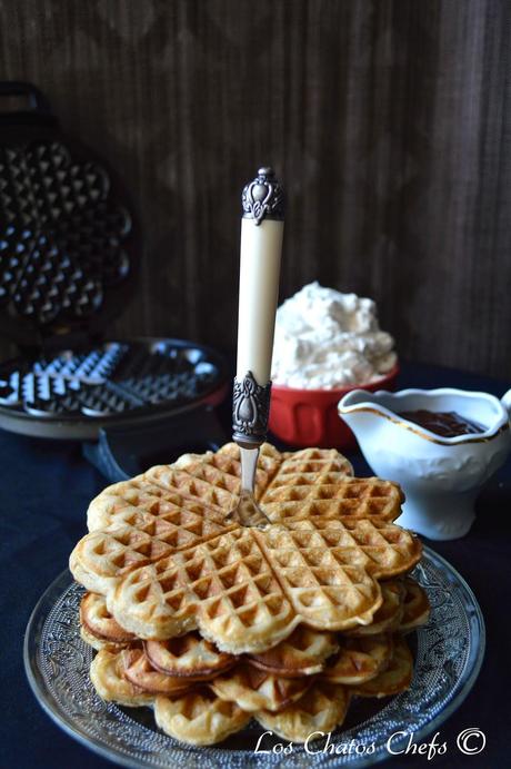 Gofres con puré de castañas Gofres con puré de castañas