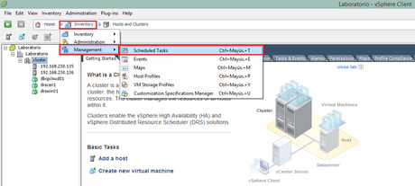 Programar tareas sobre una máquina virtual VMware Programador de tareas VMware por DBigCloud