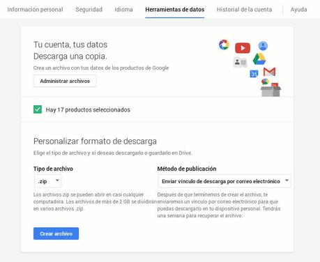 Como descargar todos tus datos de Google