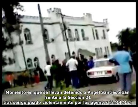 momento en que se llevan detenido a Angel Santiesteban desde la sección 21 8 noviembre 2012