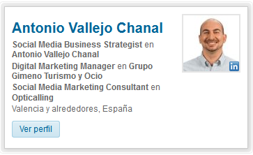 #SinergioLAB en redes sociales. ¡Apúntate al tuyo! Perfil de Linkedin de Antonio Vallejo Chanal