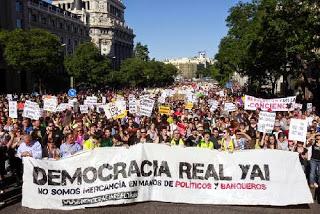 Manifestación en Madrid reclamando otra democracia