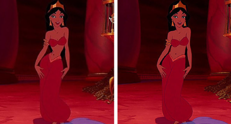 Jasmín imagen de Disney e imagen de BuzzFeed/Loryn Brantz/Walt Disney Studios