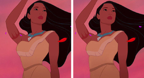 Pocahontas imagen de Disney e imagen de BuzzFeed/Loryn Brantz/Walt Disney Studios