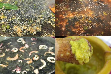 ARROZ NEGRO CON CALAMARES Y GAMBAS ARROZ NEGRO CON CALAMARES Y GAMBAS