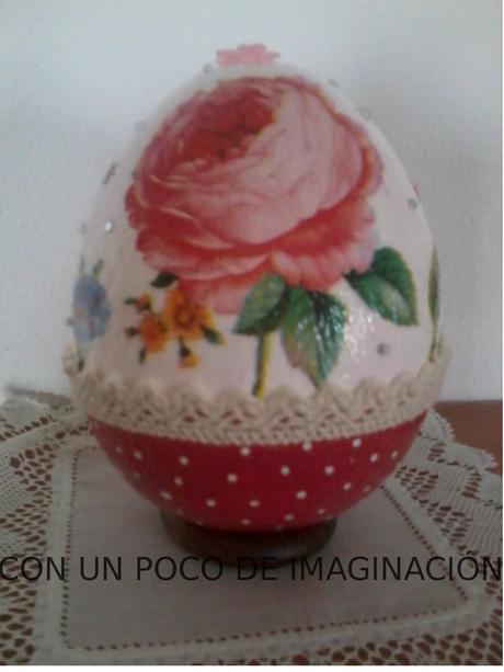 HUEVO CON DECOUPAGE .... HUEVO CON DECOUPAGE ....