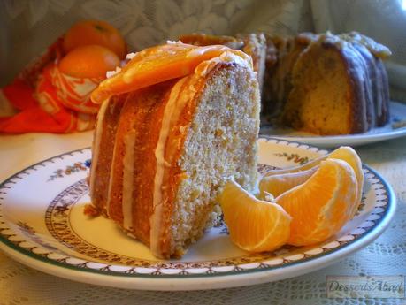 Bizcocho glaseado de mandarinas con almendras y avellanas