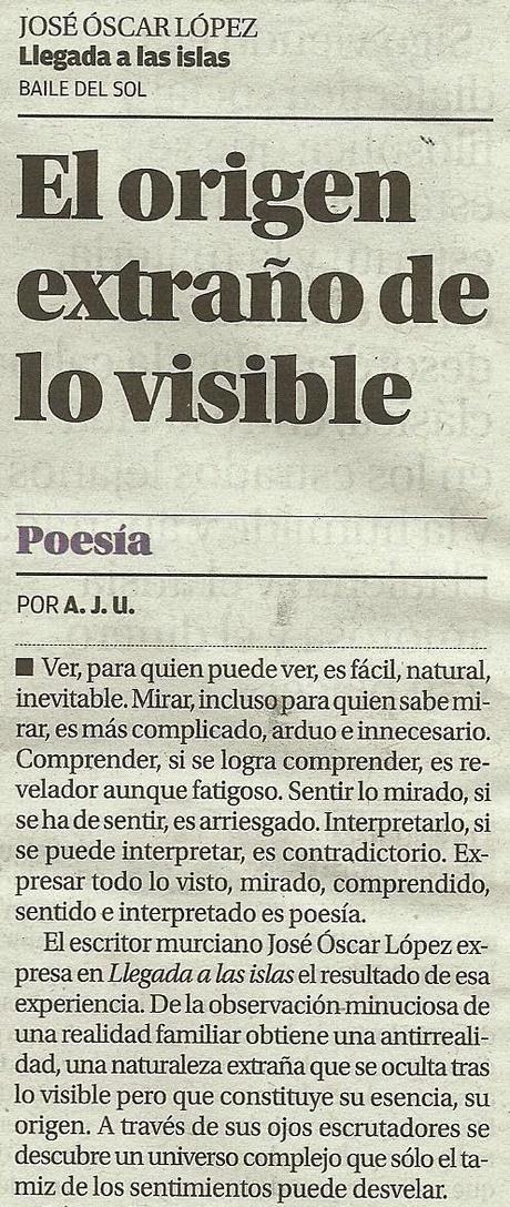 Primera reseña de `Llegada a las islas´ Primera reseña de `Llegada a las islas´