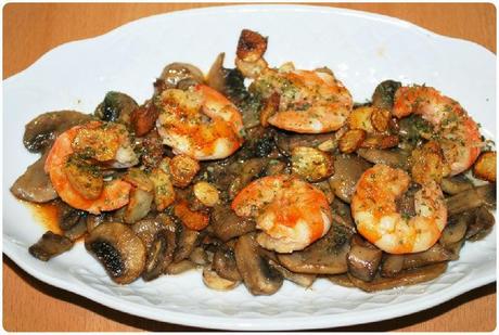 Champis con langostinos Champis con langostinos