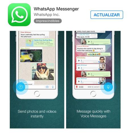 WhatsApp: se adapta a la pantalla del iPhone 6 y 6 Plus whatsapp adaptado