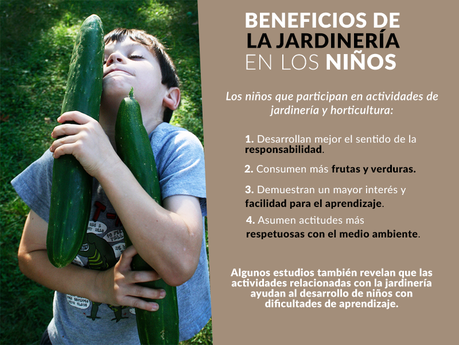 beneficios de la jardinería en los niños