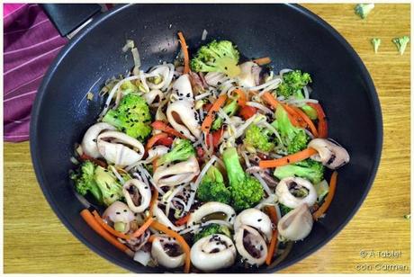Wok de Brocoli y Chipirones Wok de Brocoli y Chipirones