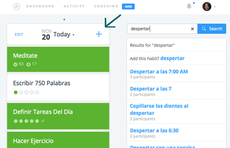 Lift.do: Cambiar un hábito con ayuda tecnológica Añadir un nuevo hábito en lift.do