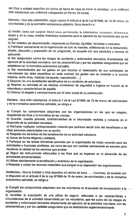 Modelo de contrato del voluntario en el fútbol base y aficionado / Cardenal frente a la economía sumergida