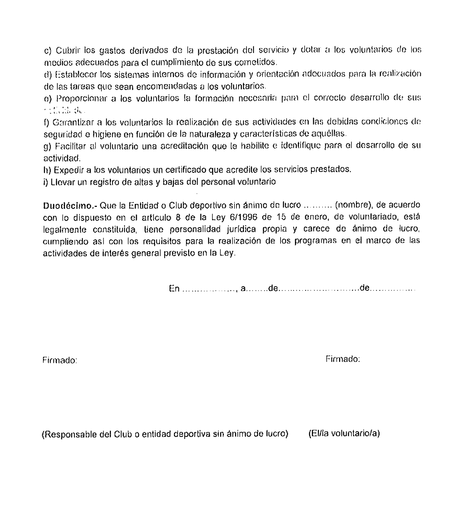 Modelo de contrato del voluntario en el fútbol base y aficionado / Cardenal frente a la economía sumergida