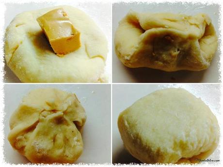 Bollitos de leche rellenos de turrón. Receta de Navidad Bollitos de leche rellenos de turrón_Elaboración Fotor