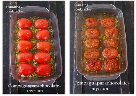 QUESO PROVOLONE CON TOMATES CONFITADOS.