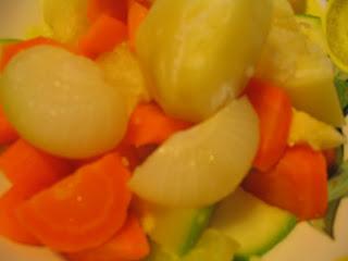 Doradas al horno con majado y verduras