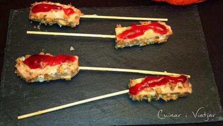 Piruletas de foie y chocolate blanco Piruletas de foie y chocolate blanco