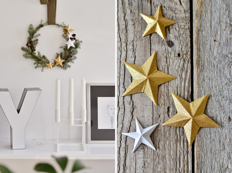 DIY CORONA DE #NAVIDAD CON ESTRELLAS DE PAPEL 3D