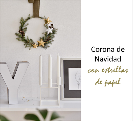 DIY CORONA DE #NAVIDAD CON ESTRELLAS DE PAPEL 3D