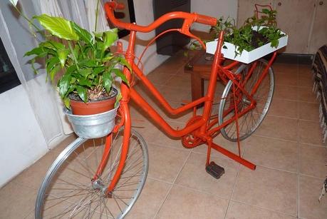 Bicicletas recicladas para poner plantas