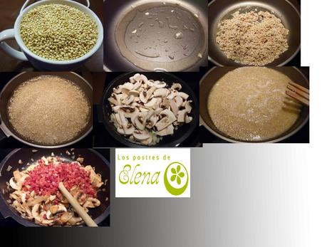 Quinoa con champiñones Quinoa con champiñones