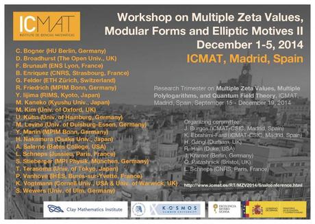 EllipticMotives-2_2014_baja Un congreso para finalizar el trimestre temático sobre Valores Multi Zeta, Polilogaritmos Múltiples y Teoría de Campos Cuánticos en el ICMAT