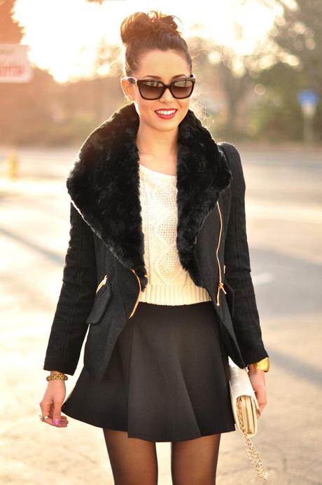 Combinar falda corta y con vuelo en otoño-invierno Looks otoño