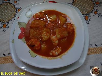 PATATAS CON LANGOSTINOS PATATAS CON LANGOSTINOS