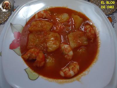 PATATAS CON LANGOSTINOS PATATAS CON LANGOSTINOS