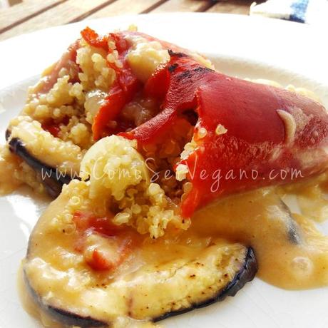 Pimientos de piquillo rellenos de quinoa 1