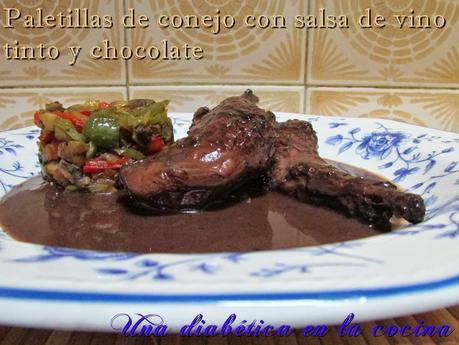 Paletillas de conejo con salsa de cino tinto y chocolate Paletillas de conejo con salsa de cino tinto y chocolate