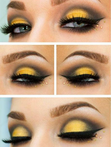 maquillaje inspiracion empañó amarillo