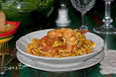 Congrio con Fideos y Langostinos Congrio con Fideos y Langostinos