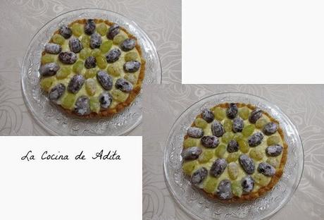 TARTA DE CREMA DE VAINILLA, CON UVAS NEVADAS TARTA DE CREMA DE VAINILLA, CON UVAS NEVADAS