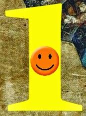 Número uno con cara feliz. Número uno con cara feliz.