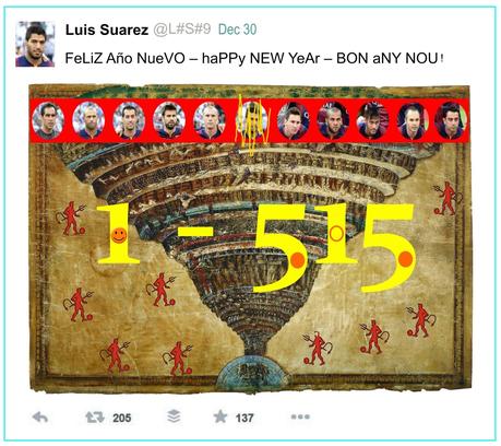 Felicitación del nuevo año 2015 de Luis Suárez. Felicitación del nuevo año 2015 de Luis Suárez.