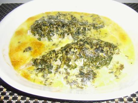 Colas de rape a la florentina Colas de rape a la florentina