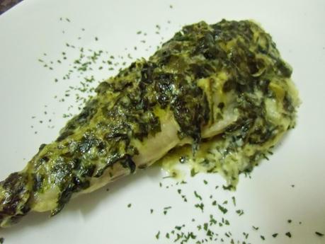 Colas de rape a la florentina Colas de rape a la florentina